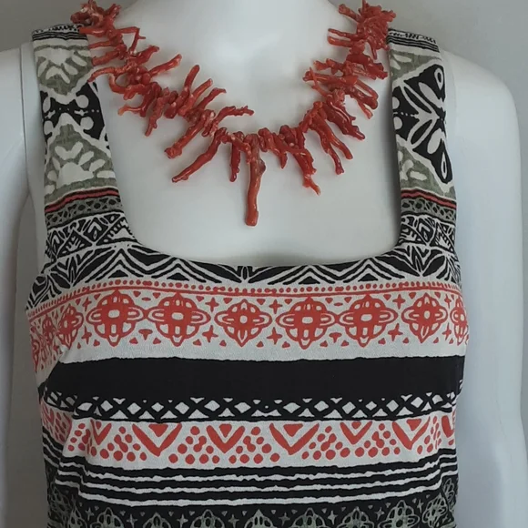 LOFT Riverwalk Fit and Flare Abstract Stripe Print Sleeveless Dress Sz 2 - Picture 2 of 9